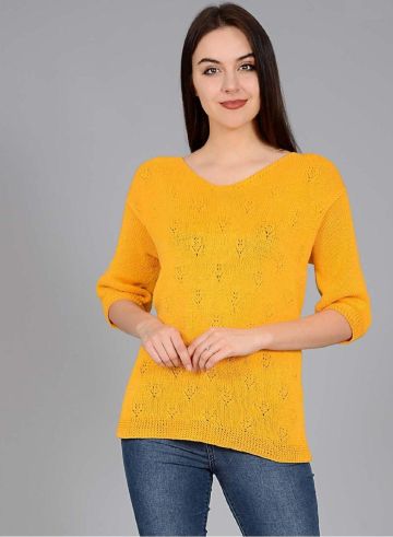 Pullover in Eyelet Pattern
