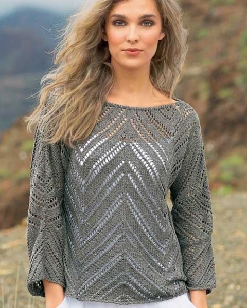 Pullover in Lace and Jagged Pattern