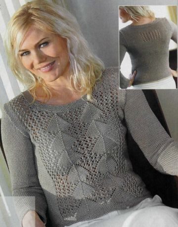 Center Lace Pattern Pullover