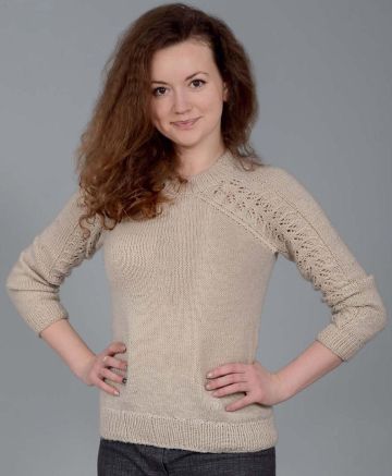 Pullover with Leaf Pattern
