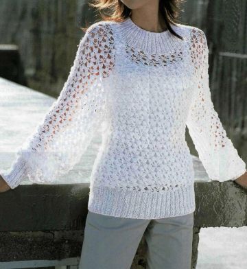 Summer white pullover