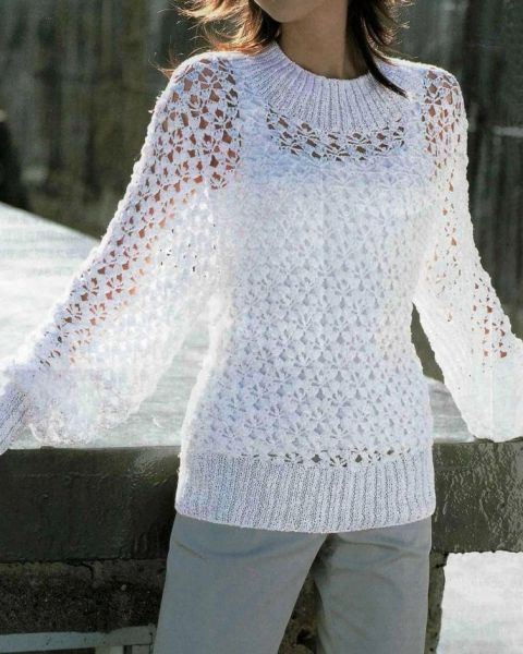 Summer white pullover