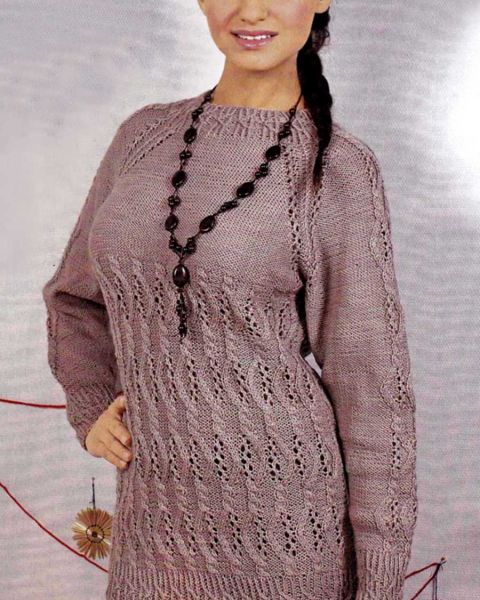 Raglan Pullover in Fancy Pattern