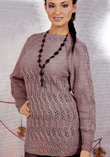 Raglan Pullover in Fancy Pattern