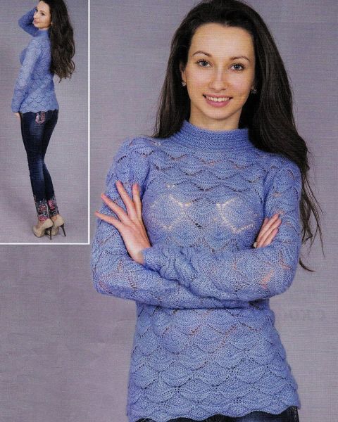 Pullover in Wavy Pattern
