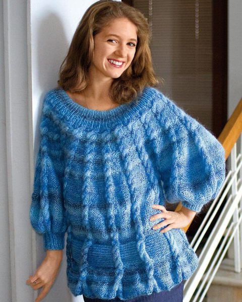 Long Pullover with Cables