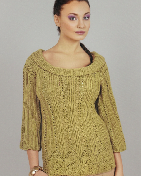 Pullover with Lace Panels
