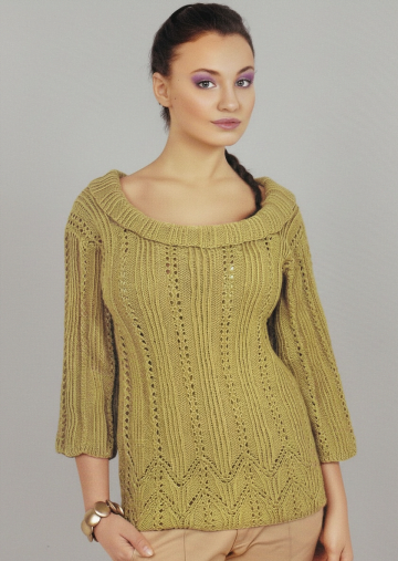 Pullover with Lace Panels