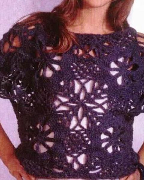 Pullover crochet motif