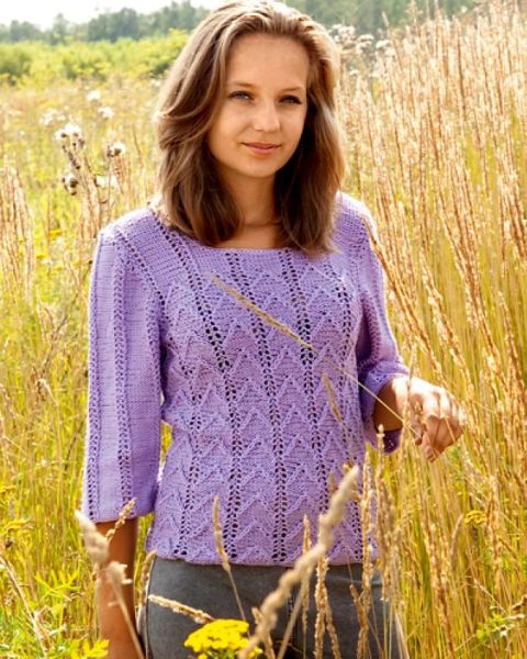 Lace Strip Pullover