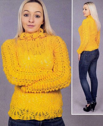 Yellow Pullover in Fancy Pattern