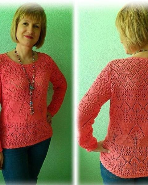 Lace Mix Pattern Pullover