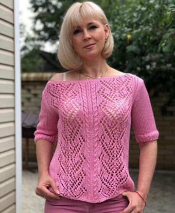 Pullover with Lace Panels