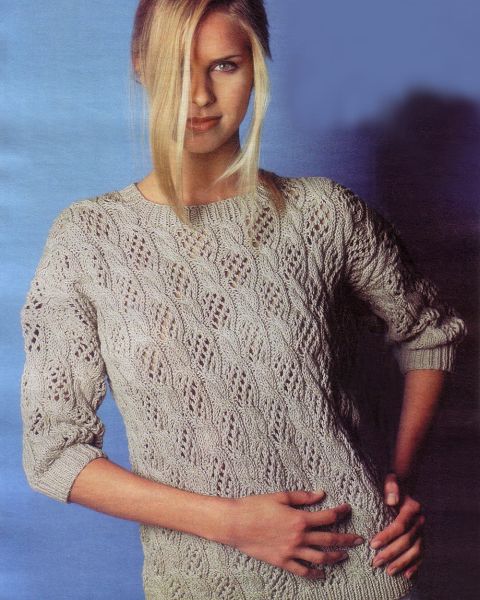 Cables and Lace Pullover