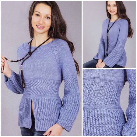 Raglan Pullover with Brioche Ribbing