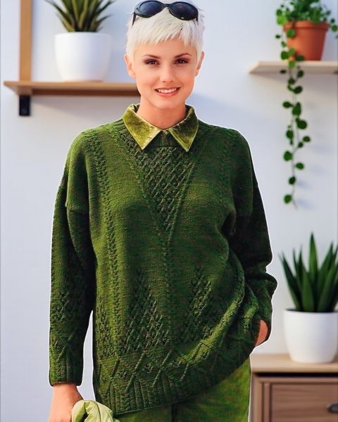 Pullover with Pattern Mix