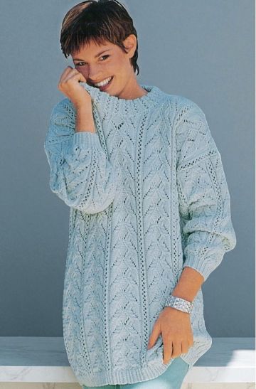 Pullover with Lace Stripes
