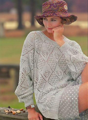 Pullover with Diamond Pattern