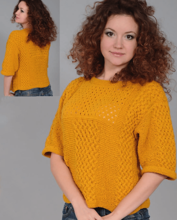 Pullover with Lace Panel