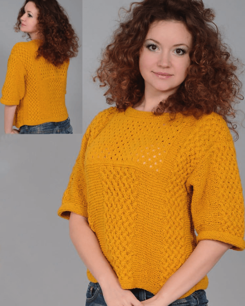 Pullover with Lace Panel