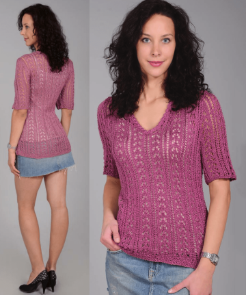 Lace V-Neck Pullover