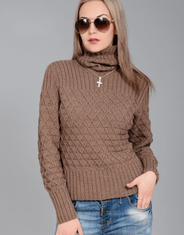 Pullover with Diamond Pattern