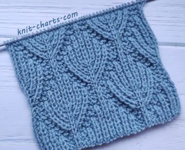 Half Brioche Stitch Leaves Pattern