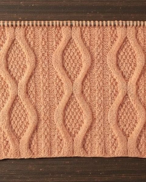Diamond Cable Stitch Knitting Pattern