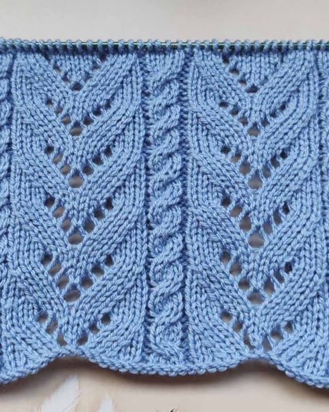 Lace Cable Stitch Knitting Pattern