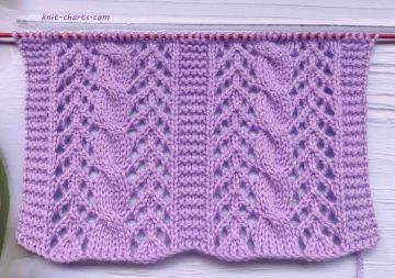 Lace Cable Stitch Knitting Pattern