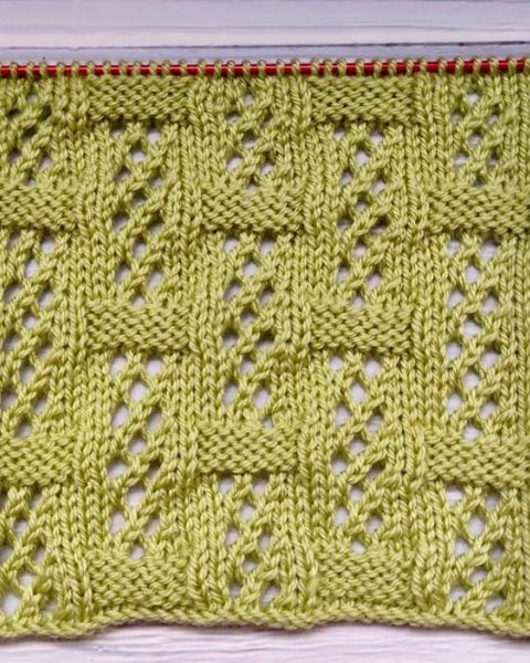 Lace Checker Stitch Knitting Pattern