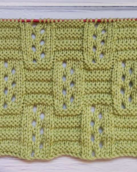Lace Checker Stitch Knitting Pattern