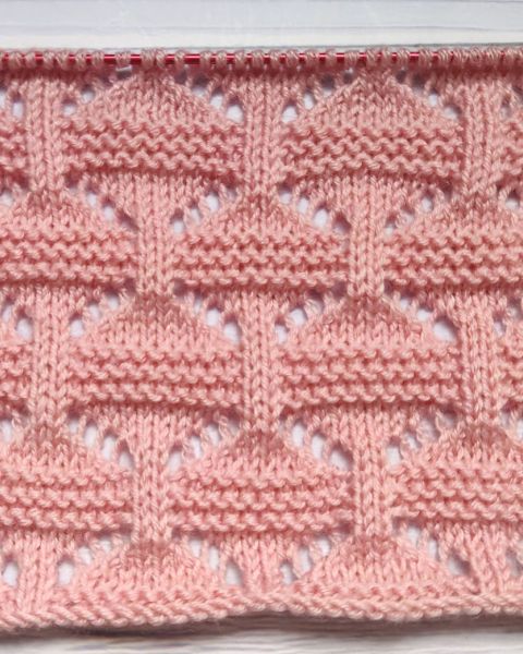 Lace Checker Stitch Knitting Pattern