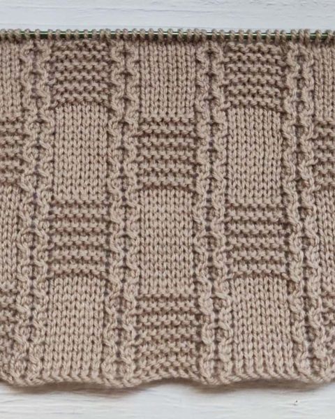 Checker and Honeycomb Stitch Knitting Pattern