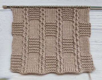 Checker and Honeycomb Stitch Knitting Pattern