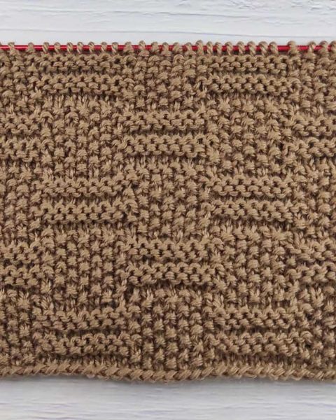Relief Checker Stitch Knitting Pattern