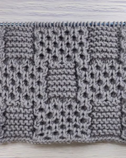 Checker Honeycomb Stitch Knitting Pattern