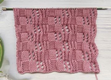 Lace Checker Stitch Knitting Pattern