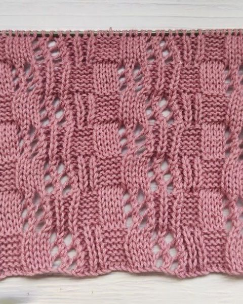 Lace Checker Stitch Knitting Pattern