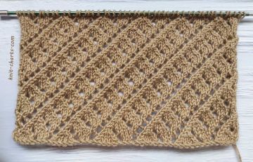 Lace Diagonal Stitch Knitting Pattern
