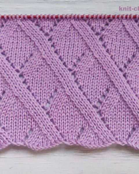 Lace Diagonal Stitch Knitting Pattern
