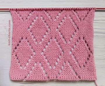 Lace Diamond Stitch Knitting Pattern