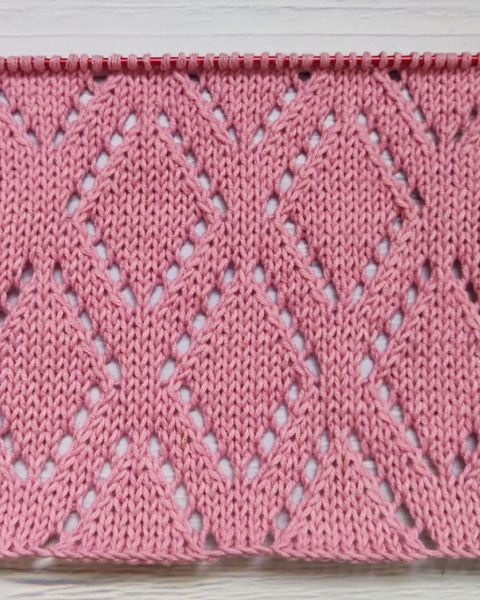 Lace Diamond Stitch Knitting Pattern