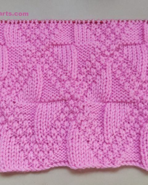 Relief Diamond Stitch Knitting Pattern