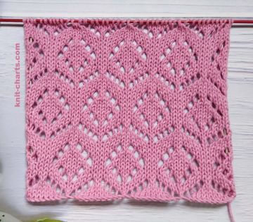 Lace Diamond Stitch Knitting Pattern