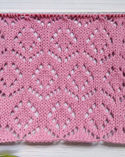 Lace Diamond Stitch Knitting Pattern