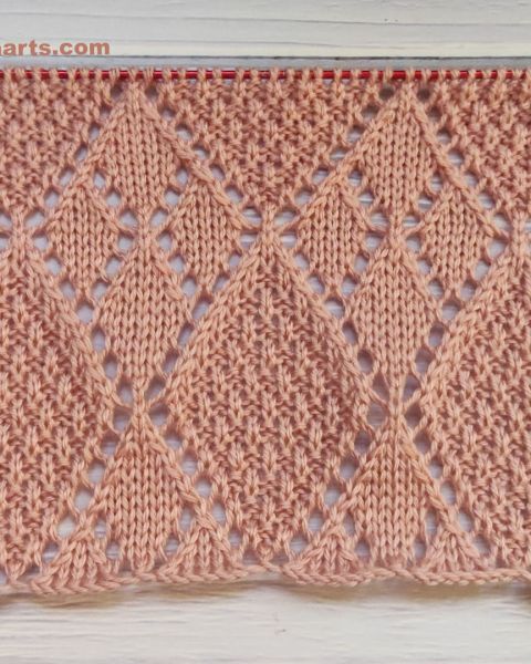 Lace Diamond Stitch Knitting Pattern