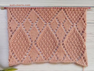 Lace Diamond Stitch Knitting Pattern