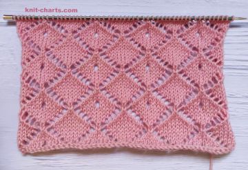 Lace Diamond Stitch Knitting Pattern