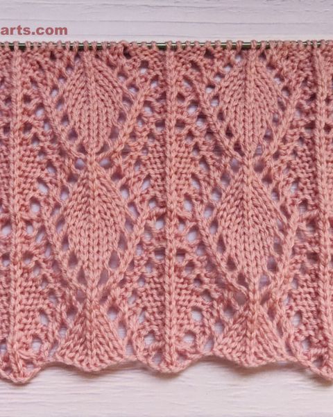 Lace Diamond Stitch Knitting Pattern